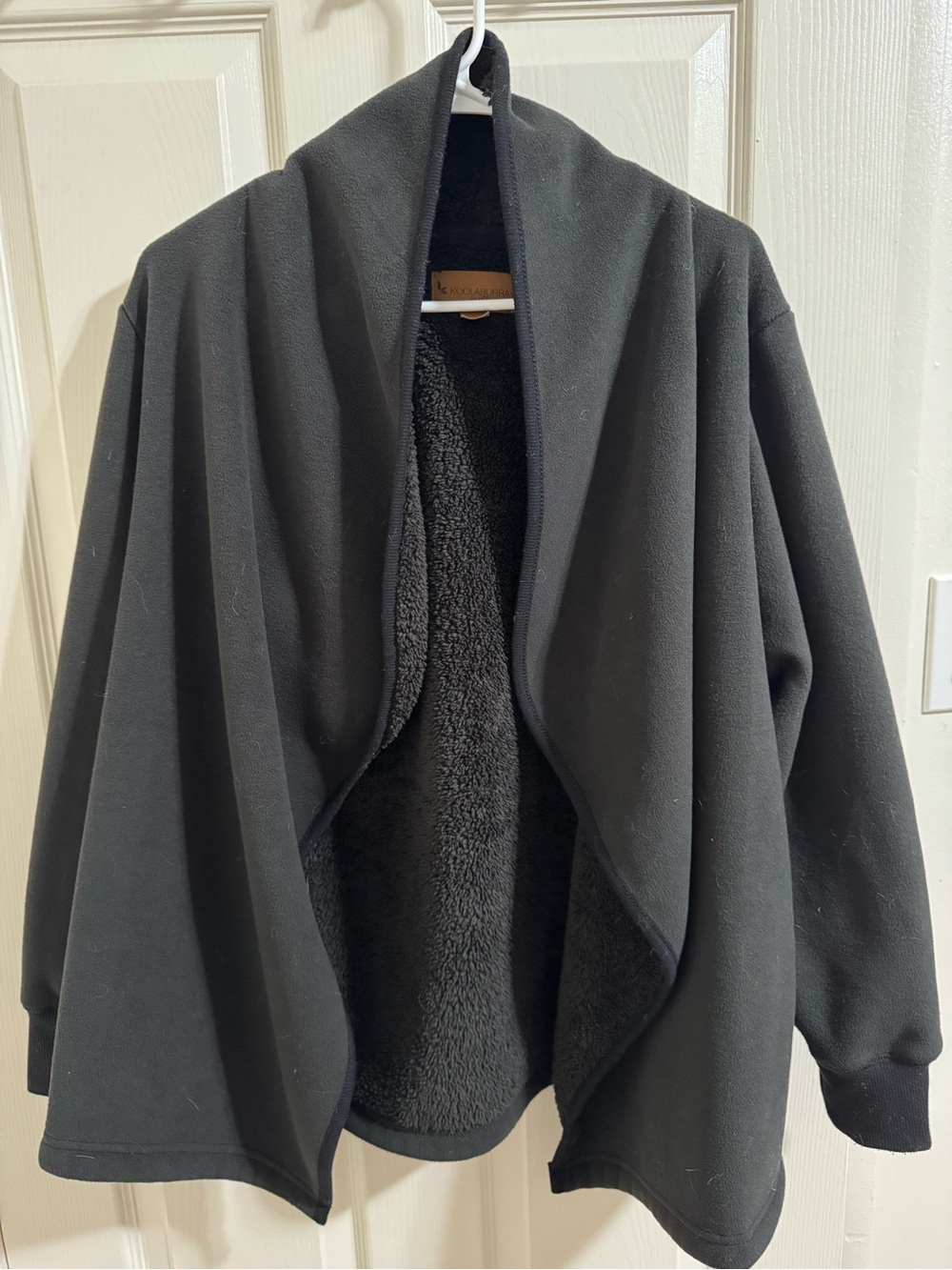 Koolaburra Black Open-Front Fleece Jacket